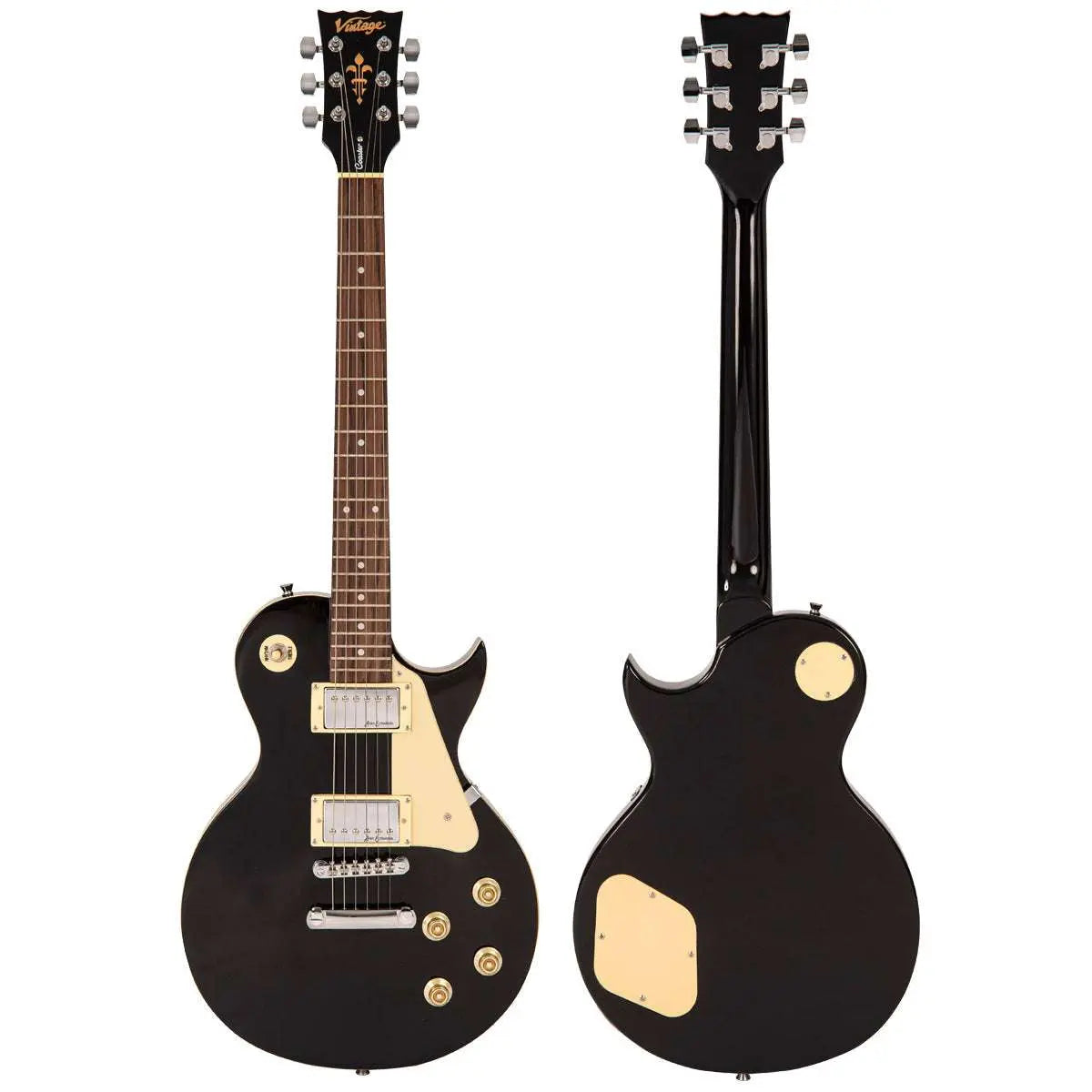 Vintage V10 Coaster Series Electric Guitar ~ Boulevard Black - Richards Guitars Of Stratford Upon Avon