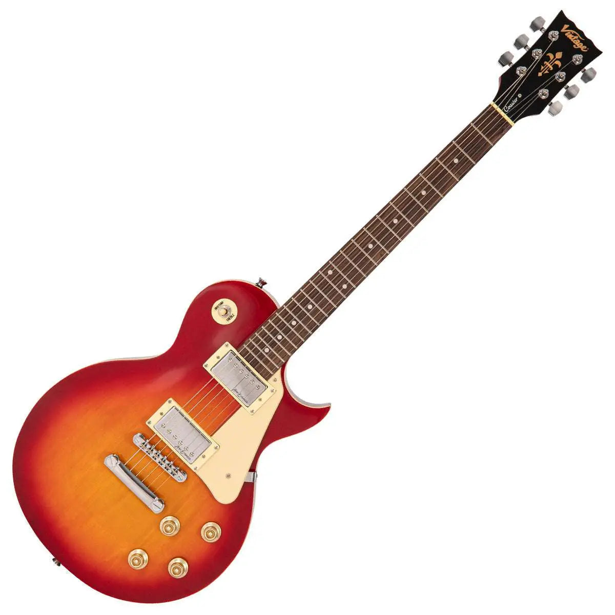 Vintage V10 Coaster Series Electric Guitar ~ Cherry Sunburst - Richards Guitars Of Stratford Upon Avon