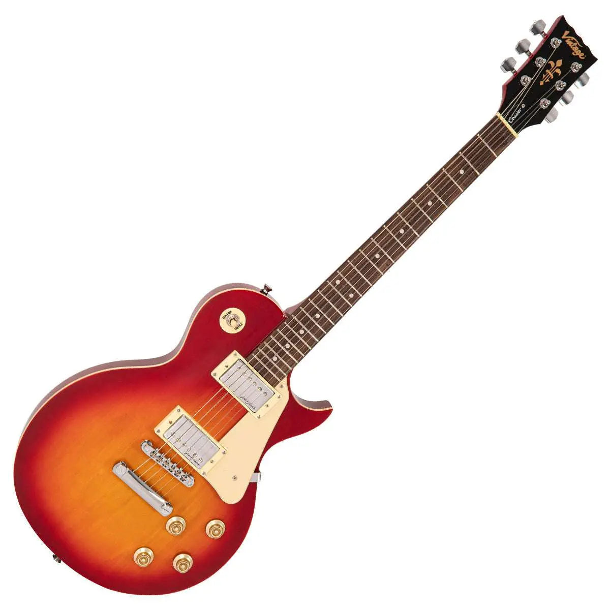Vintage V10 Coaster Series Electric Guitar ~ Cherry Sunburst - Richards Guitars Of Stratford Upon Avon