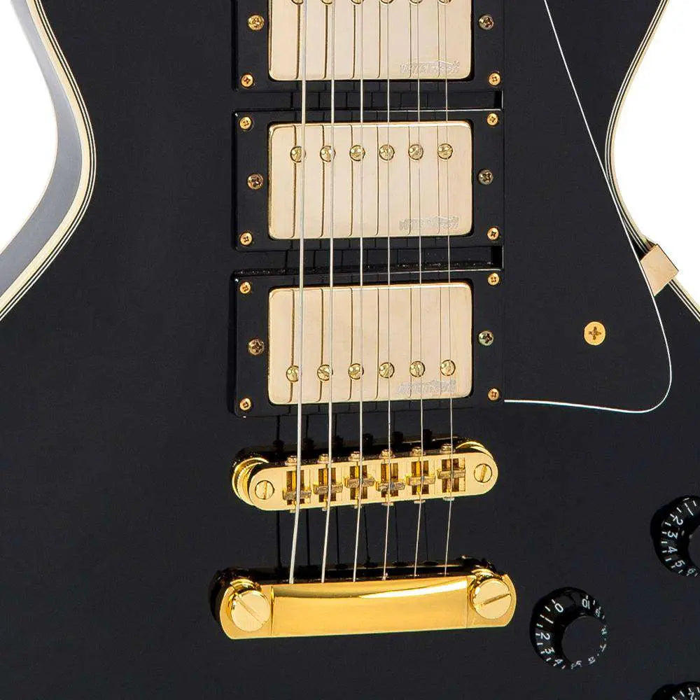 Vintage V1003BB ReIssued 3 Pickup Electric Guitar ~ Boulevard Black - Richards Guitars Of Stratford Upon Avon