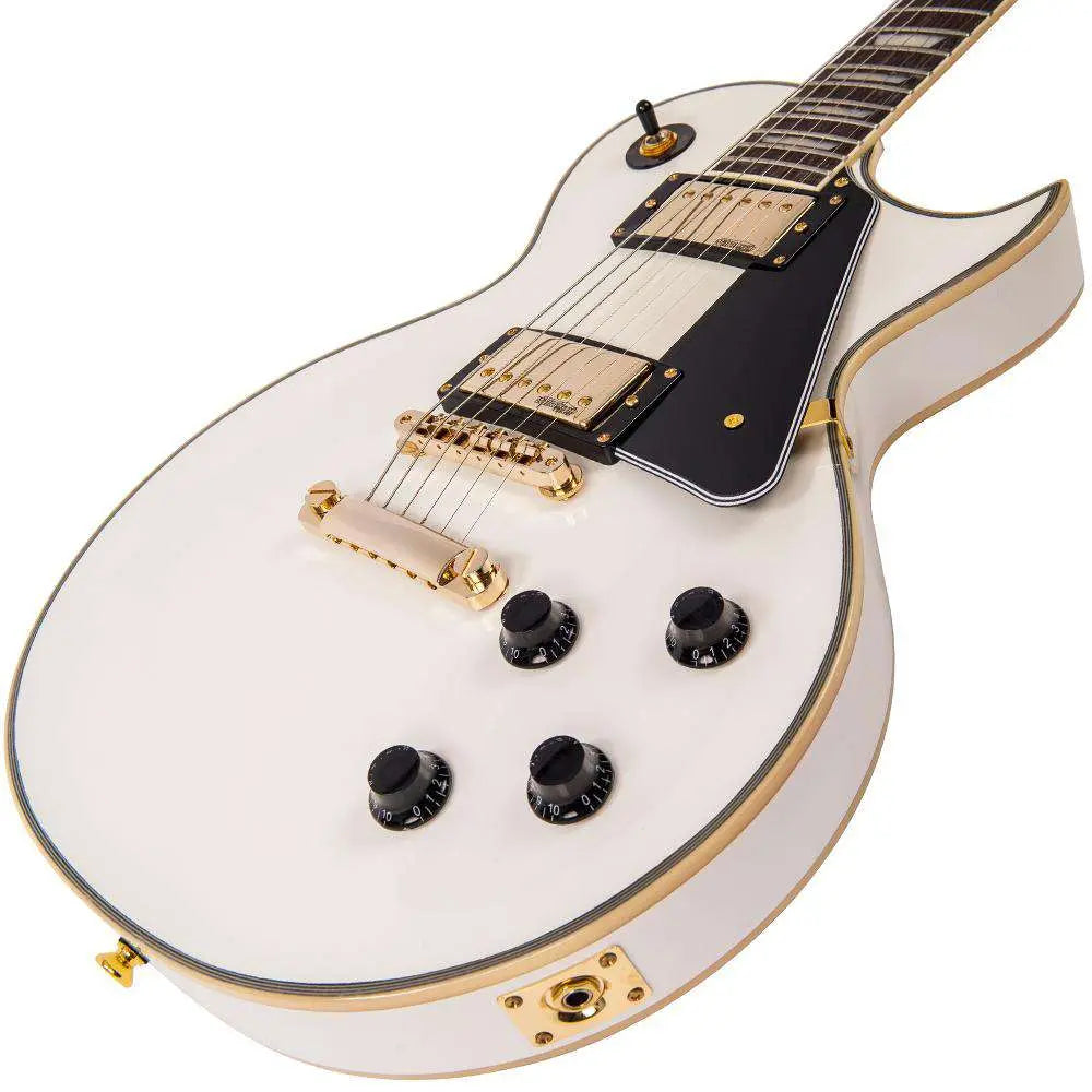Vintage V100AW ReIssued Electric Guitar ~ Arctic White - Richards Guitars Of Stratford Upon Avon