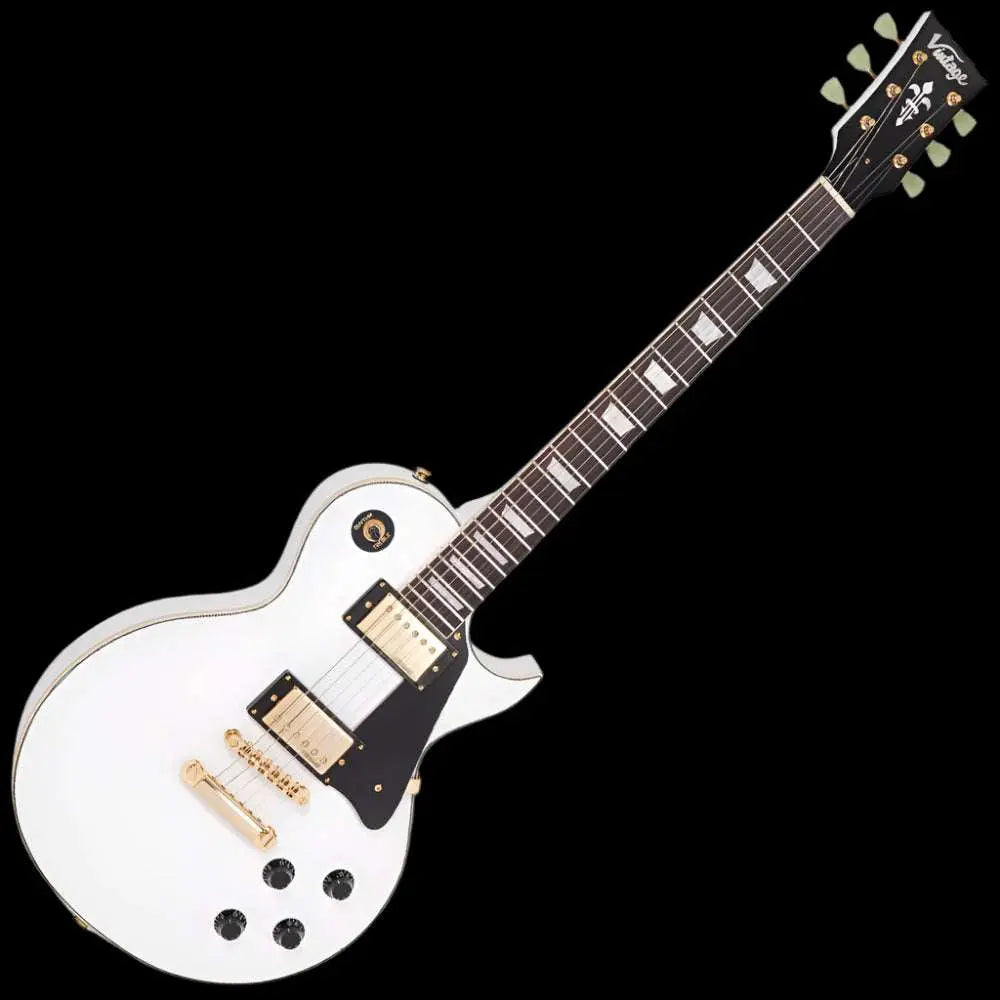 Vintage V100AW ReIssued Electric Guitar ~ Arctic White - Richards Guitars Of Stratford Upon Avon