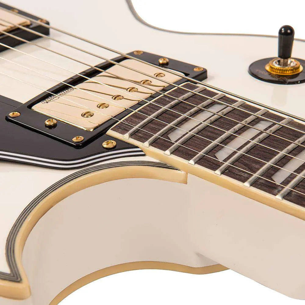 Vintage V100AW ReIssued Electric Guitar ~ Arctic White - Richards Guitars Of Stratford Upon Avon