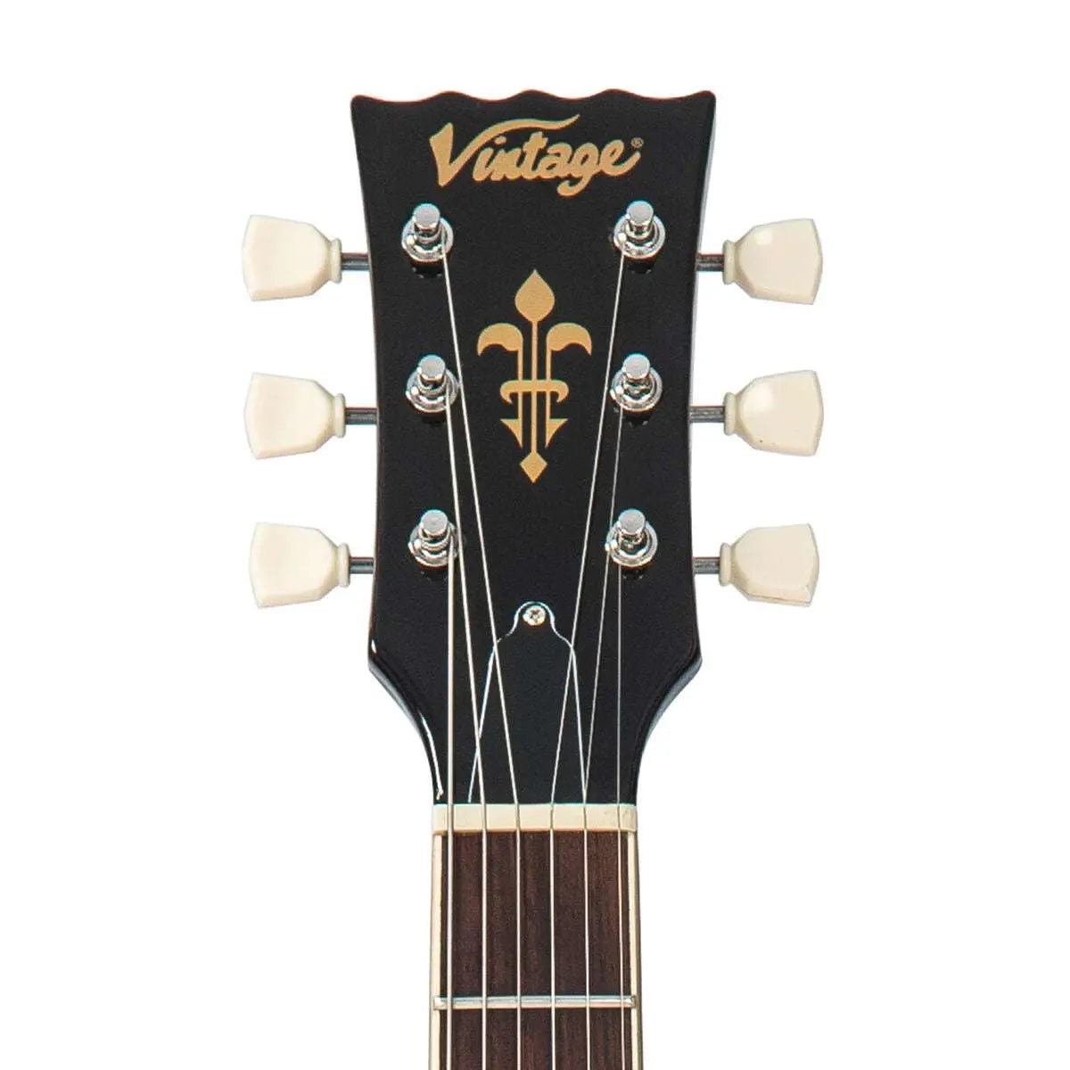 Vintage V100PLB ReIssued Electric Guitar w/Bigsby ~ Flamed Purpleburst - Richards Guitars Of Stratford Upon Avon