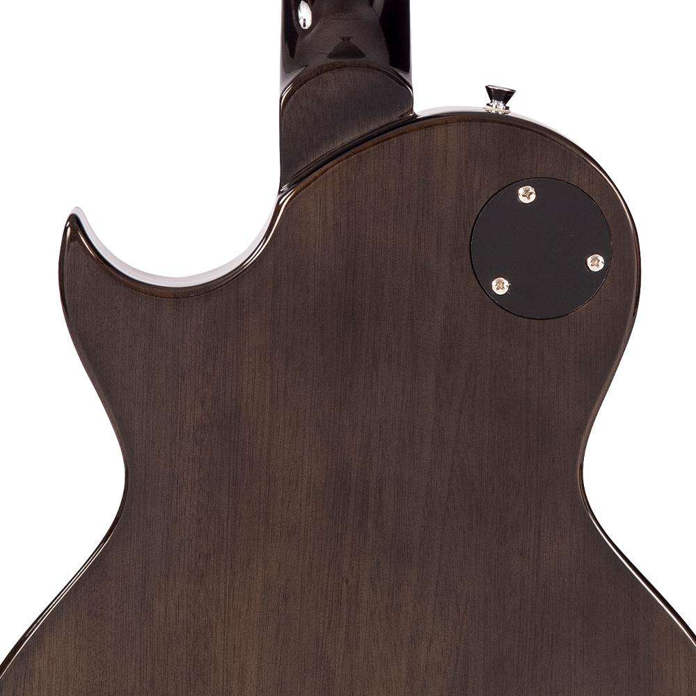 Vintage V100TBK ReIssued Series Electric Guitar ~ Flamed Thru Black - Richards Guitars Of Stratford Upon Avon