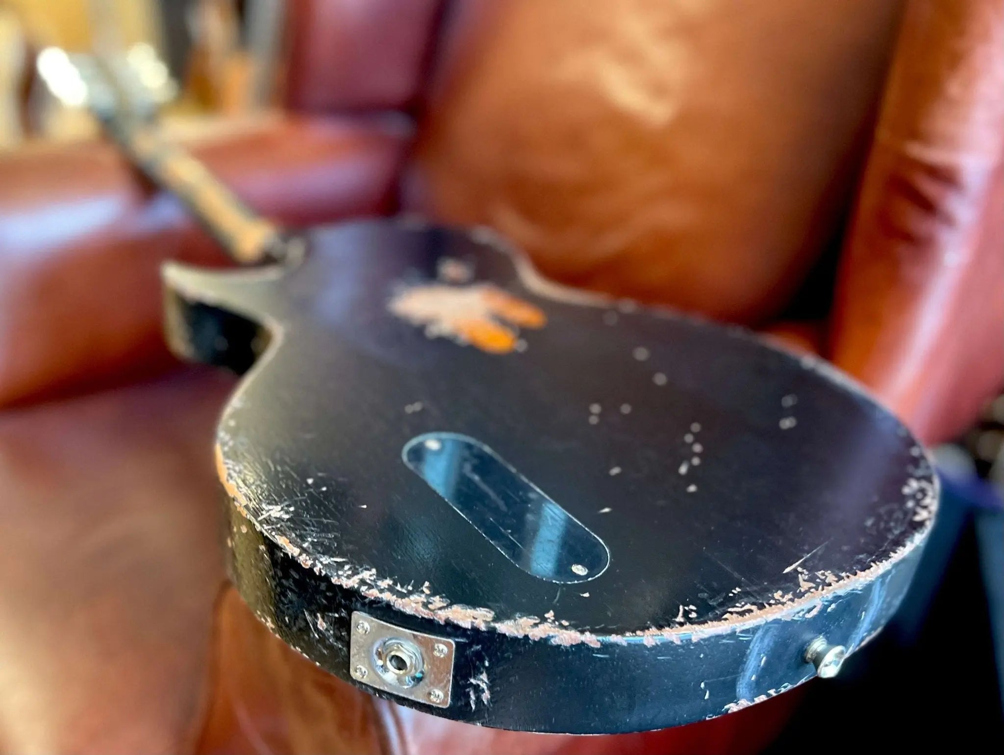 Vintage V120 ProShop "Reclaimed" Fallout Black Over Burst - Richards Guitars Of Stratford Upon Avon