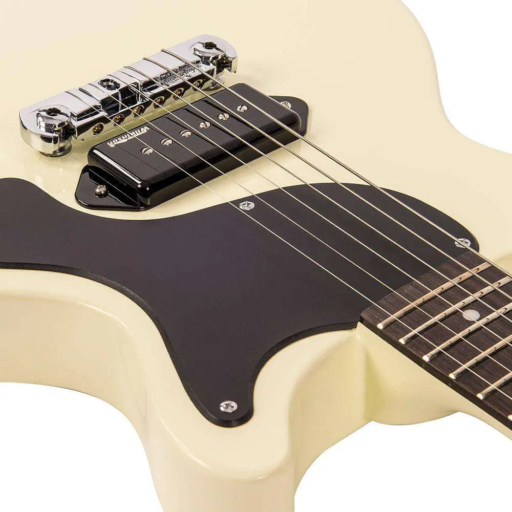 Vintage V130VW ReIssued Electric Guitar ~ Vintage White - Richards Guitars Of Stratford Upon Avon