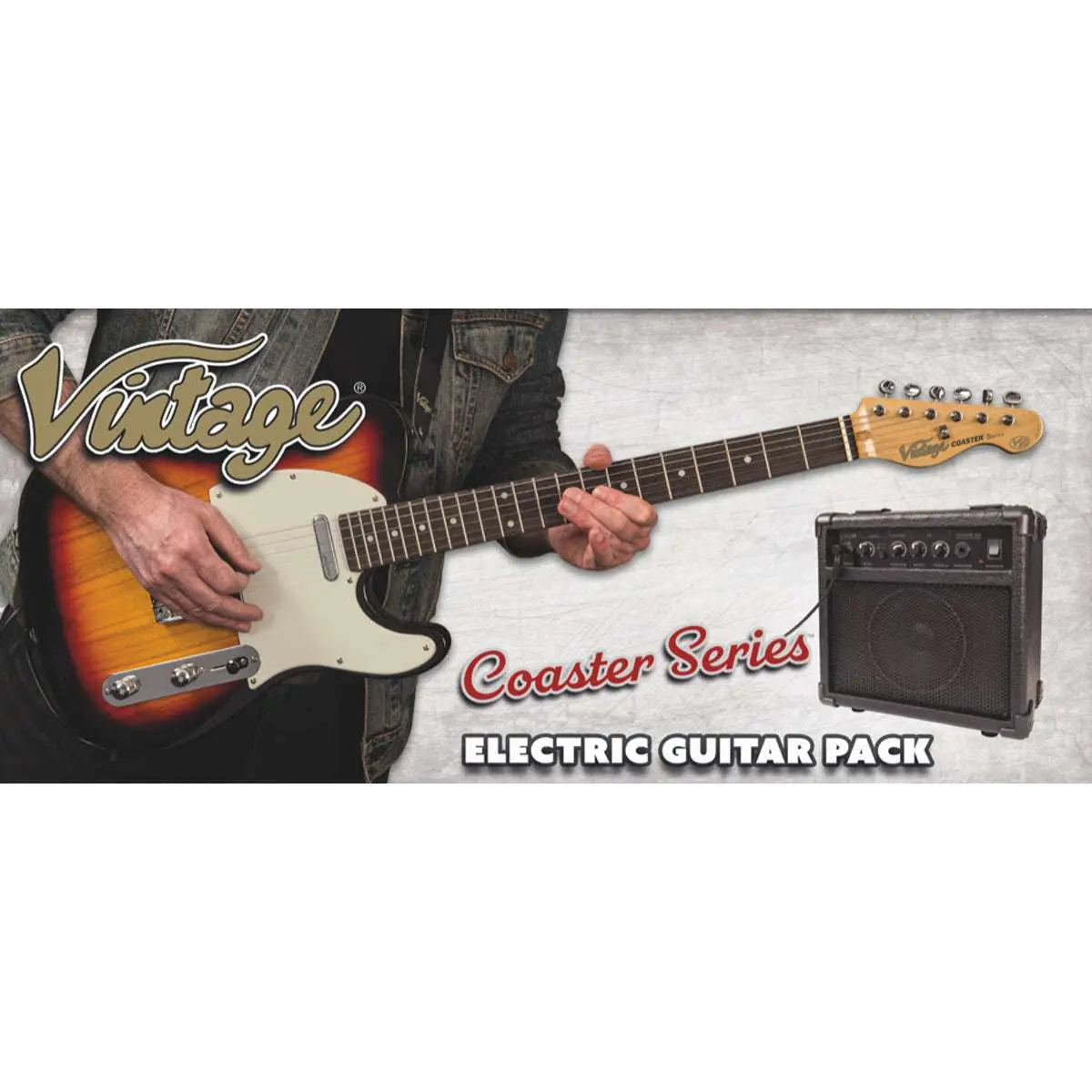 Vintage V20 Coaster Series Electric Guitar Pack ~ Boulevard Black - Richards Guitars Of Stratford Upon Avon