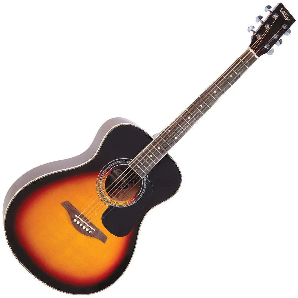 Vintage V300 Acoustic Folk Guitar Outfit ~ Vintage Sunburst - Richards Guitars Of Stratford Upon Avon