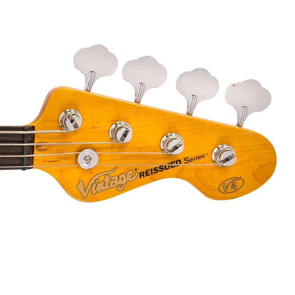 Vintage V4 Reissued Bass ~ Vintage White - Richards Guitars Of Stratford Upon Avon