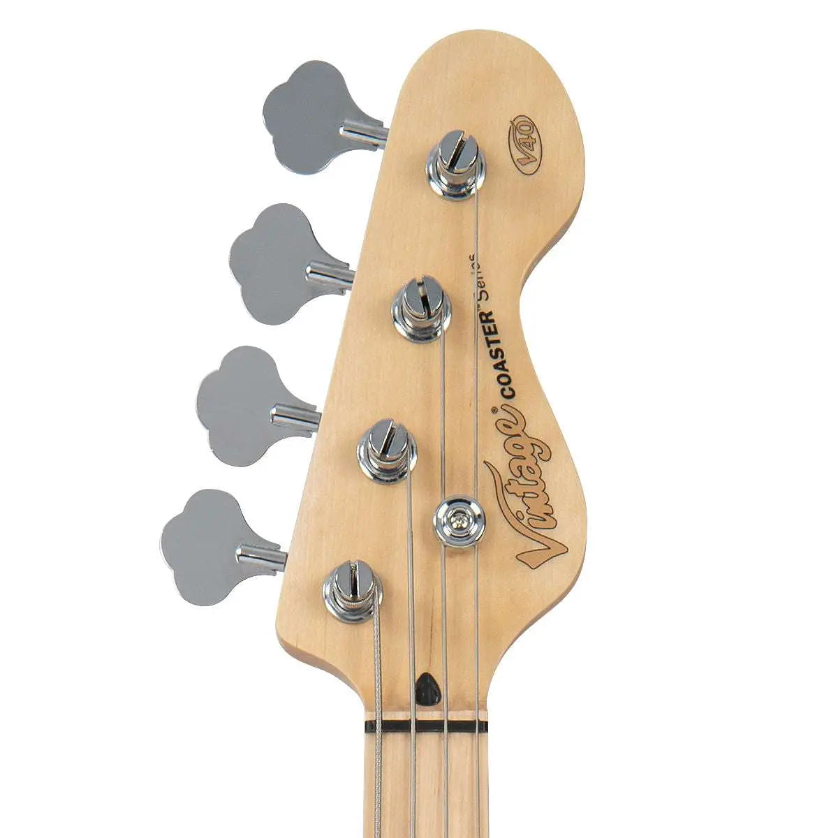 Vintage V40 Maple Coaster Series Bass Guitar Pack ~ Boulevard Black - Richards Guitars Of Stratford Upon Avon