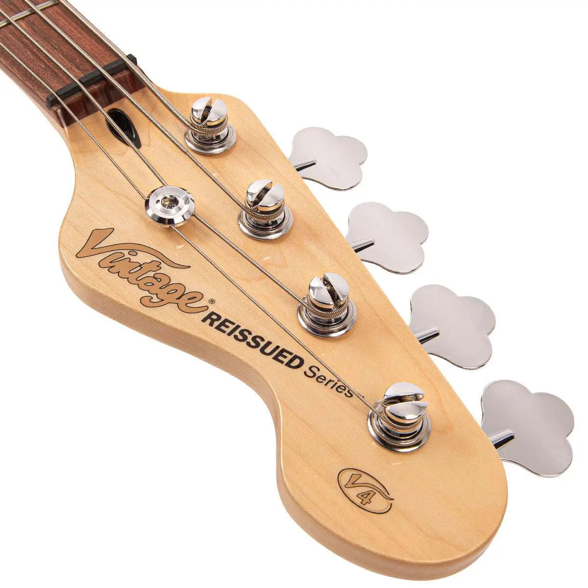 Vintage V42 ReIssued Bass Guitar ~ Vintage White - Richards Guitars Of Stratford Upon Avon