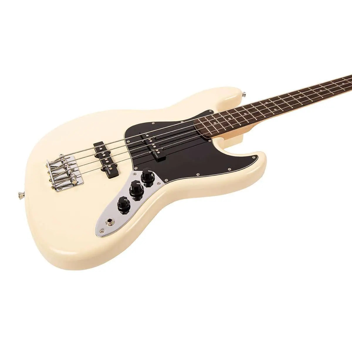 Vintage V49 Coaster Series Bass Guitar ~ Vintage White - Richards Guitars Of Stratford Upon Avon