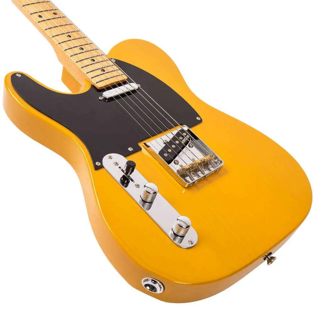 Vintage V52 ReIssued Electric Guitar ~ Left Hand Butterscotch - Richards Guitars Of Stratford Upon Avon