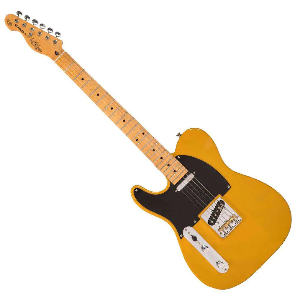 Vintage V52 ReIssued Electric Guitar ~ Left Hand Butterscotch - Richards Guitars Of Stratford Upon Avon