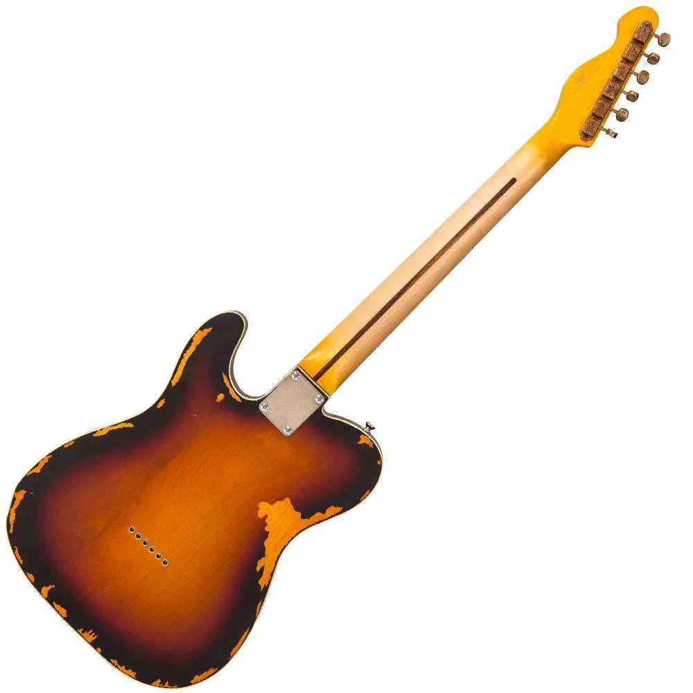 Vintage V59 ICON Electric Guitar ~ Distressed Sunburst - Richards Guitars Of Stratford Upon Avon