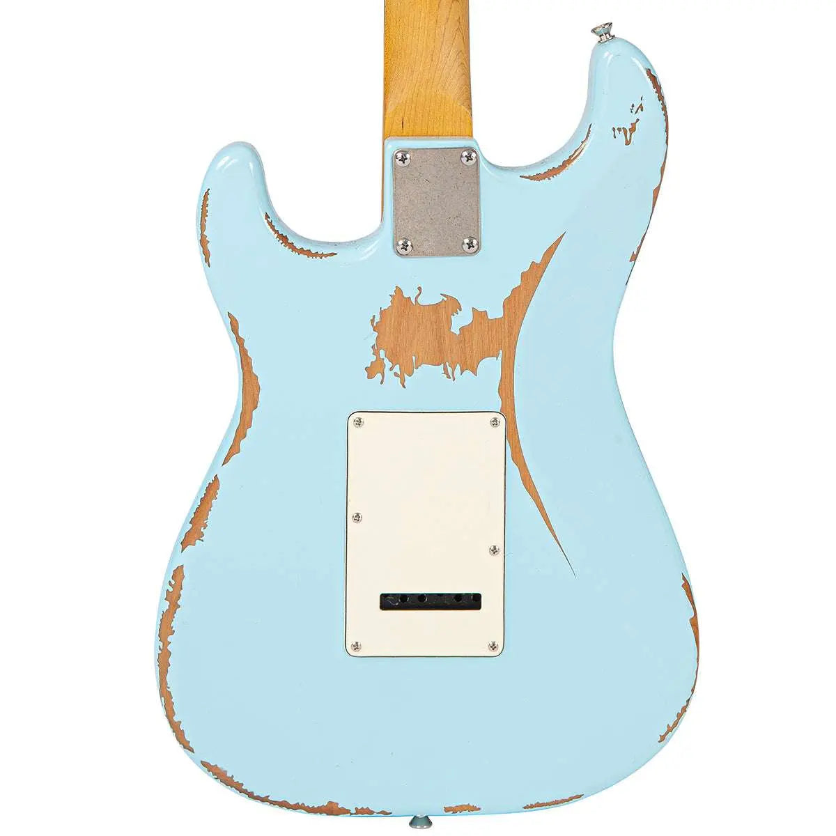 Vintage V6 ProShop Unique ~ 'Aged Nitro Look' Laguna Blue - Richards Guitars Of Stratford Upon Avon