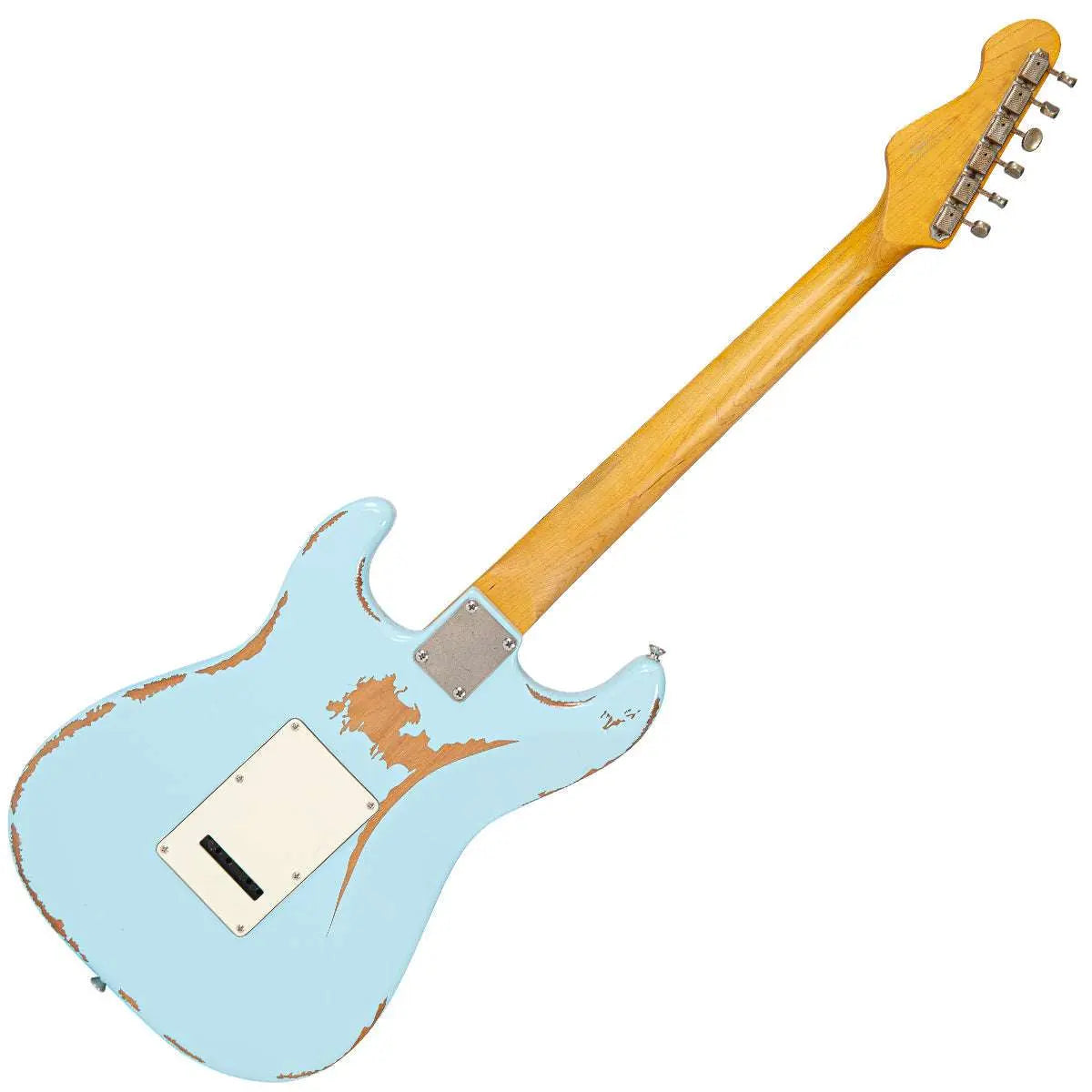 Vintage V6 ProShop Unique ~ 'Aged Nitro Look' Laguna Blue - Richards Guitars Of Stratford Upon Avon