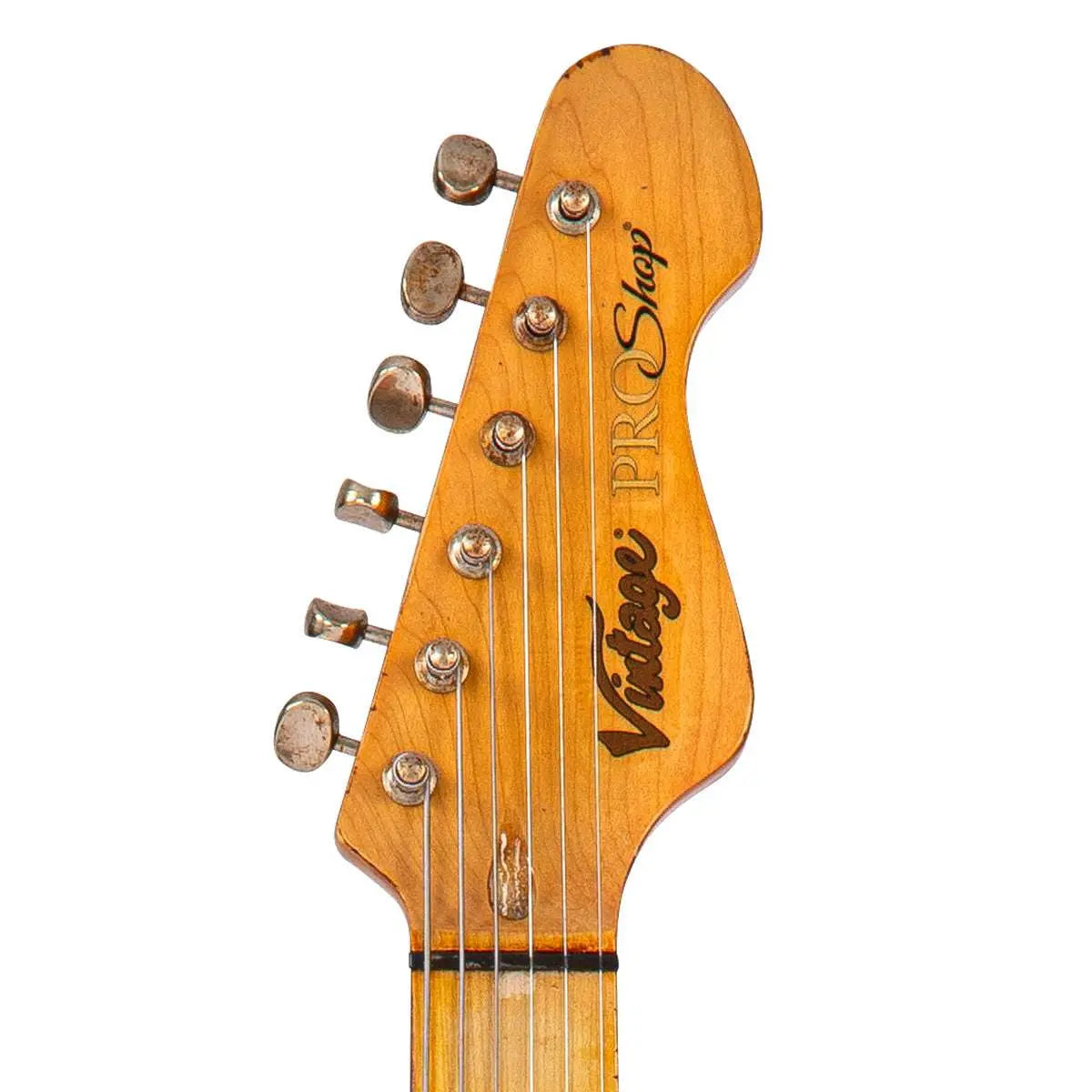 Vintage V6 ProShop Unique ~ Distressed Gold ~ Hardtail (Contact: Richards Guitars. www.rguitars.co.uk) - Richards Guitars Of Stratford Upon Avon