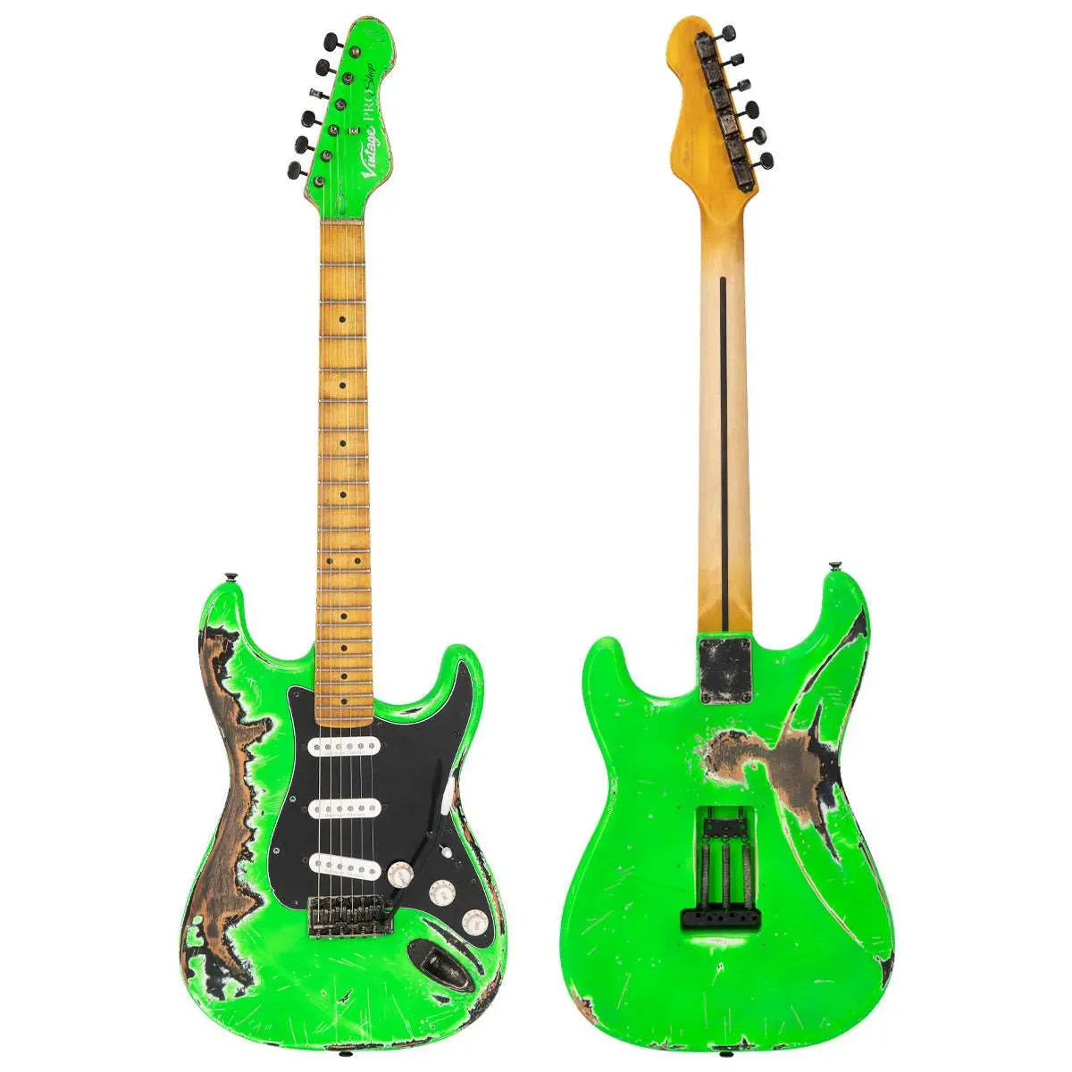 Vintage V6 ProShop Unique ~ Neon Green - Richards Guitars Of Stratford Upon Avon
