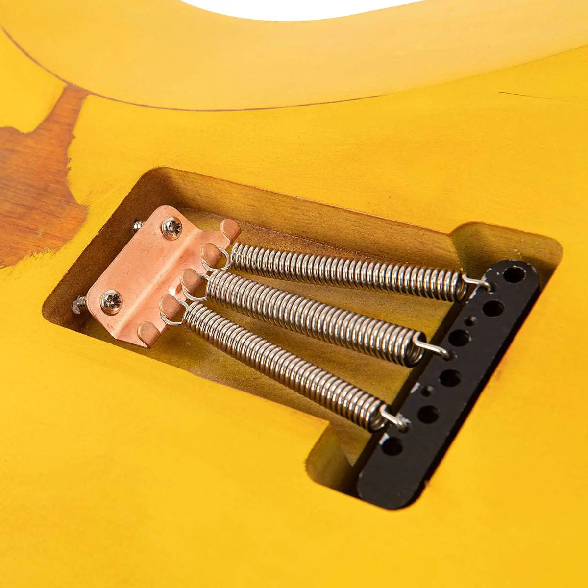 Vintage V6 ProShop Unique ~ Yellow Heavy Distressed - Richards Guitars Of Stratford Upon Avon