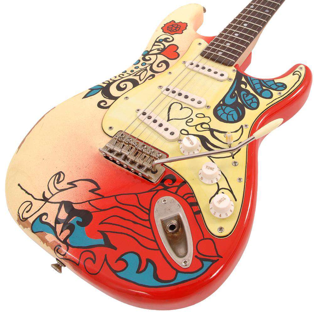 Vintage V6 Thomas Blug Signature Electric Guitar ~ 'Summer of love' - Richards Guitars Of Stratford Upon Avon