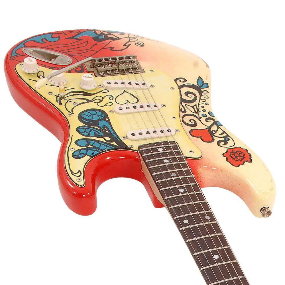 Vintage V6 Thomas Blug Signature Electric Guitar ~ 'Summer of love' - Richards Guitars Of Stratford Upon Avon