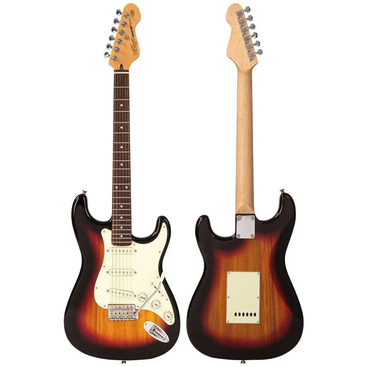 Vintage V60 Coaster Series Electric Guitar ~ 3 Tone Sunburst - Richards Guitars Of Stratford Upon Avon