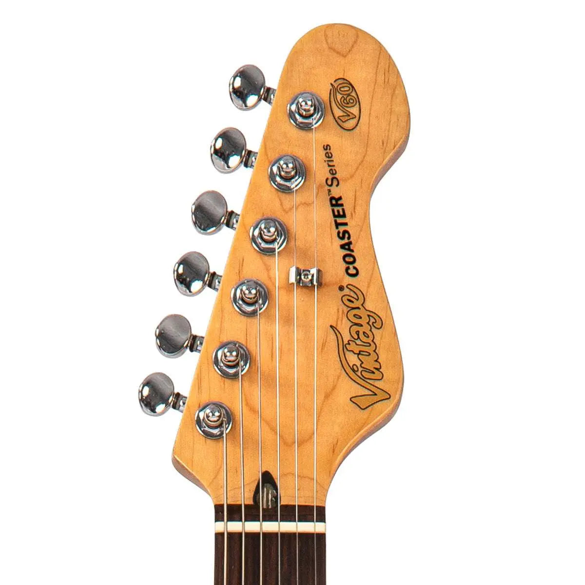 Vintage V60 Coaster Series Electric Guitar ~ Candy Apple Blue - Richards Guitars Of Stratford Upon Avon