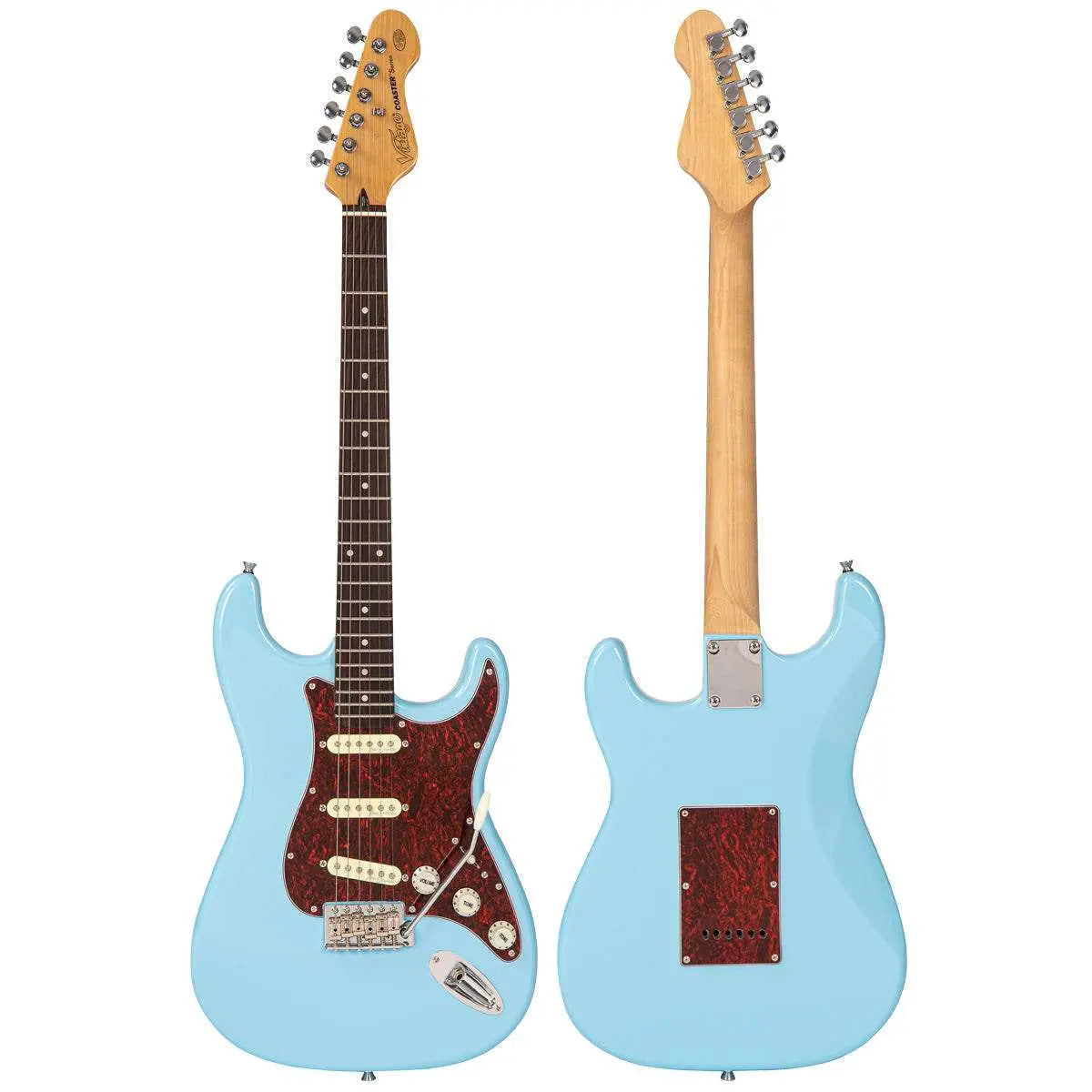 Vintage V60 Coaster Series Electric Guitar Pack ~ Laguna Blue - Richards Guitars Of Stratford Upon Avon