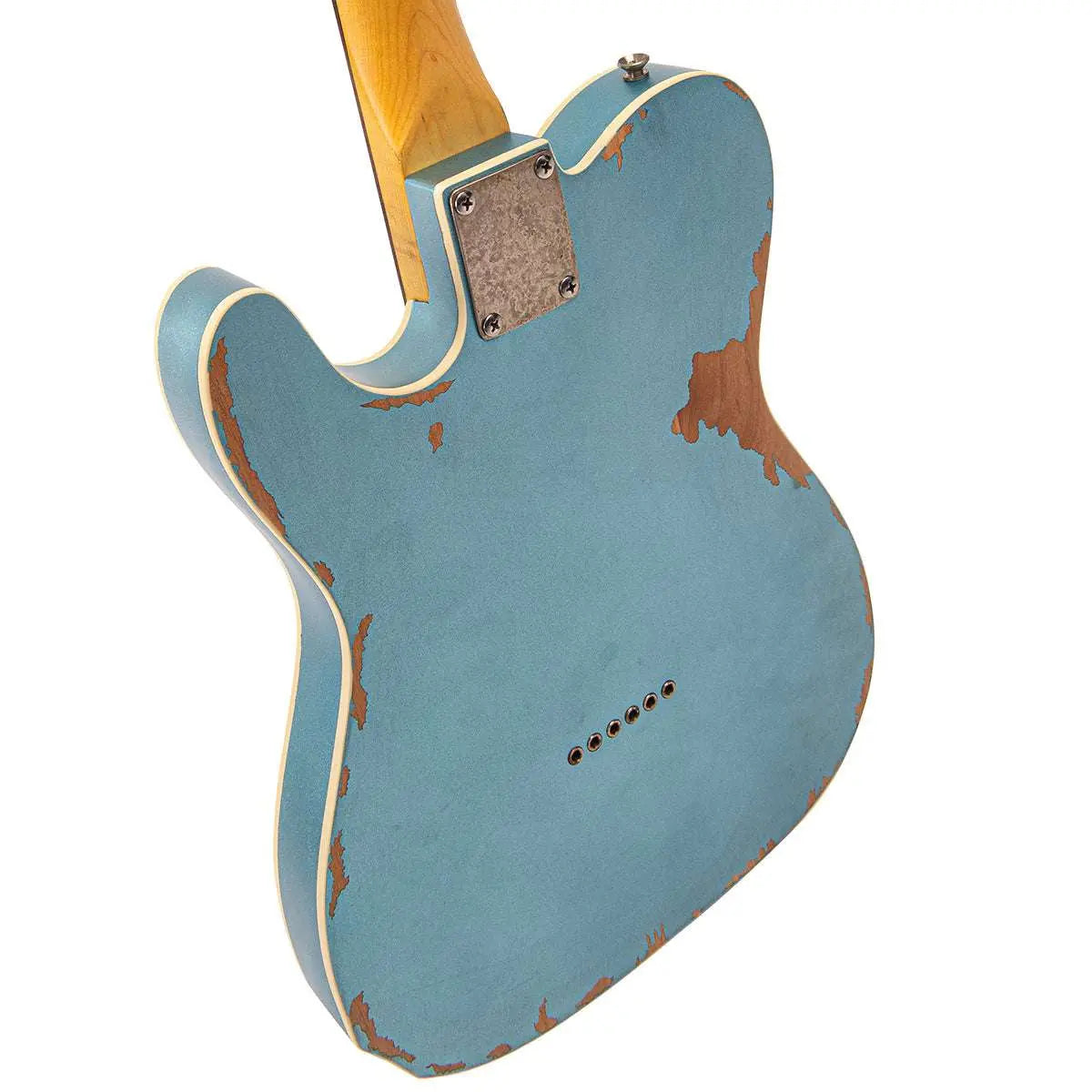 Vintage V66 Paul Rose Signature Electric Guitar ~ Distressed Gun Hill Blue - Richards Guitars Of Stratford Upon Avon