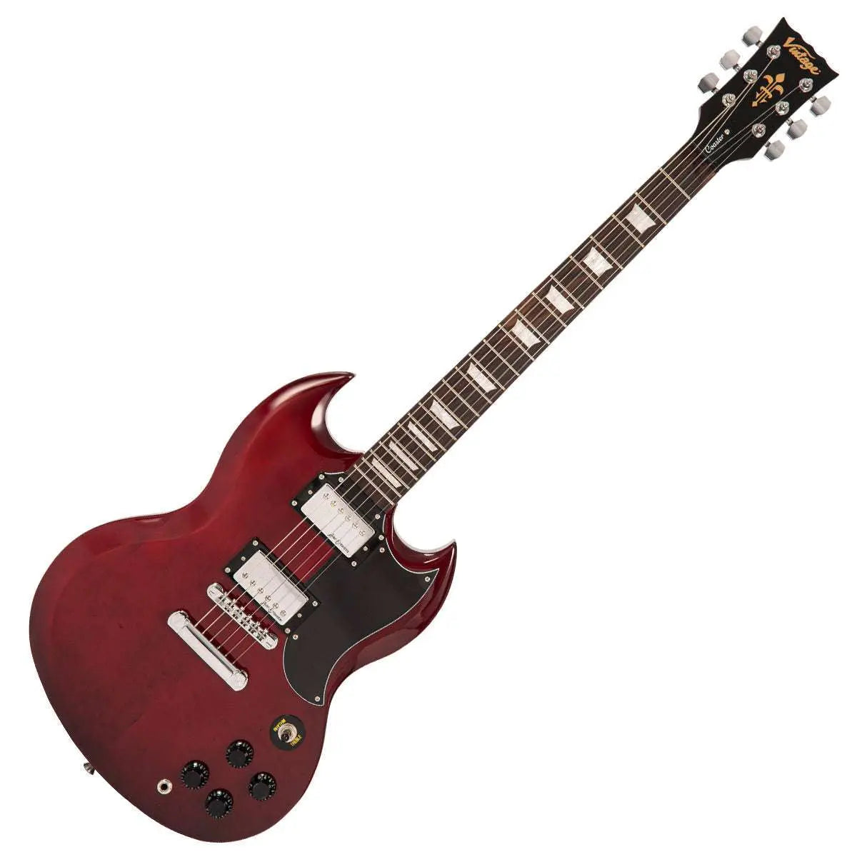 Vintage V69 Coaster Series Electric Guitar ~ Cherry Red - Richards Guitars Of Stratford Upon Avon