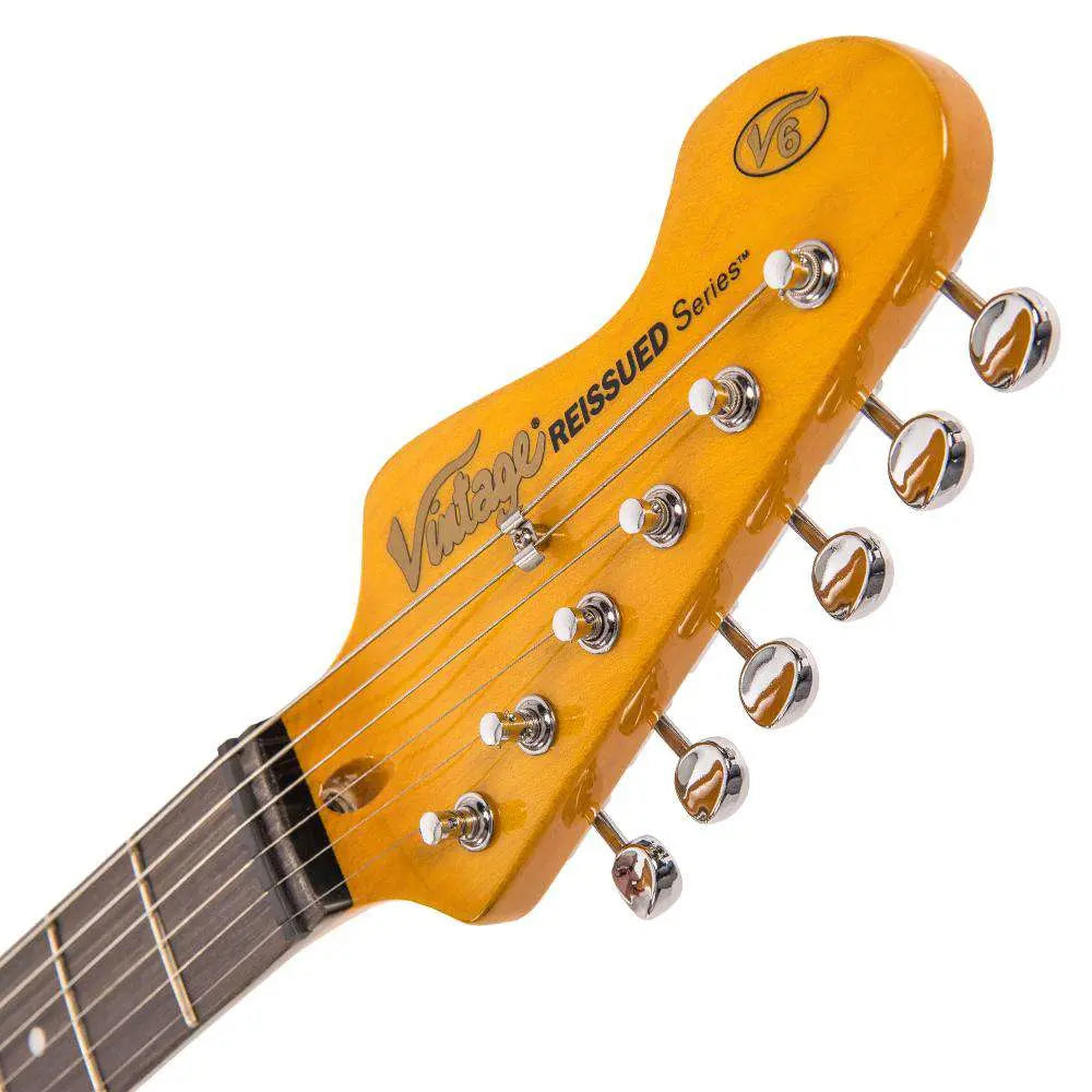 Vintage V6JMH ReIssued Electric Guitar ~ Olympia White 'Fillmore' - Richards Guitars Of Stratford Upon Avon