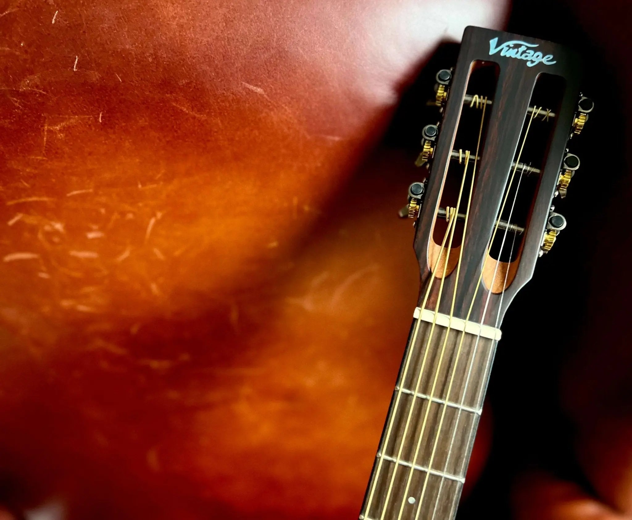 Vintage* V880AQ Historic Series 'Parlour' Acoustic Guitar - Richards Guitars Of Stratford Upon Avon