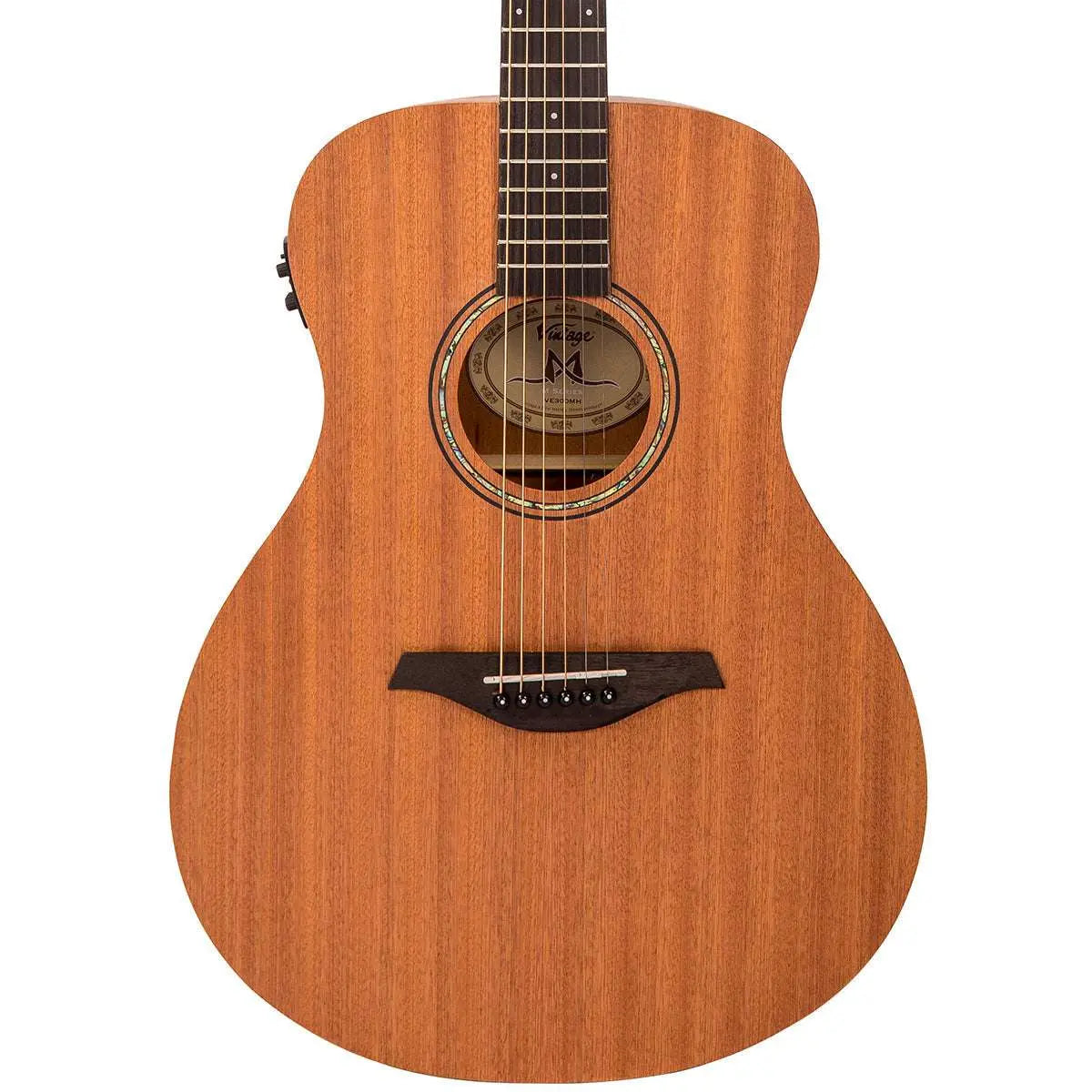 Vintage VE300MH Mahogany Series 'Folk' Electro - Acoustic Guitar ~ Satin Mahogany - Richards Guitars Of Stratford Upon Avon