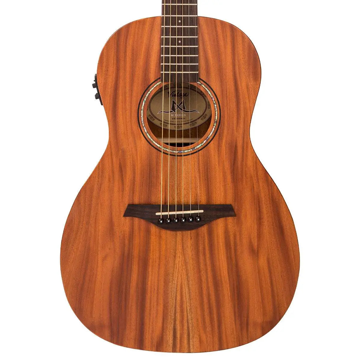 Vintage VE800MH Mahogany Series 'Parlour' Electro - Acoustic Guitar ~ Satin Mahogany - Richards Guitars Of Stratford Upon Avon
