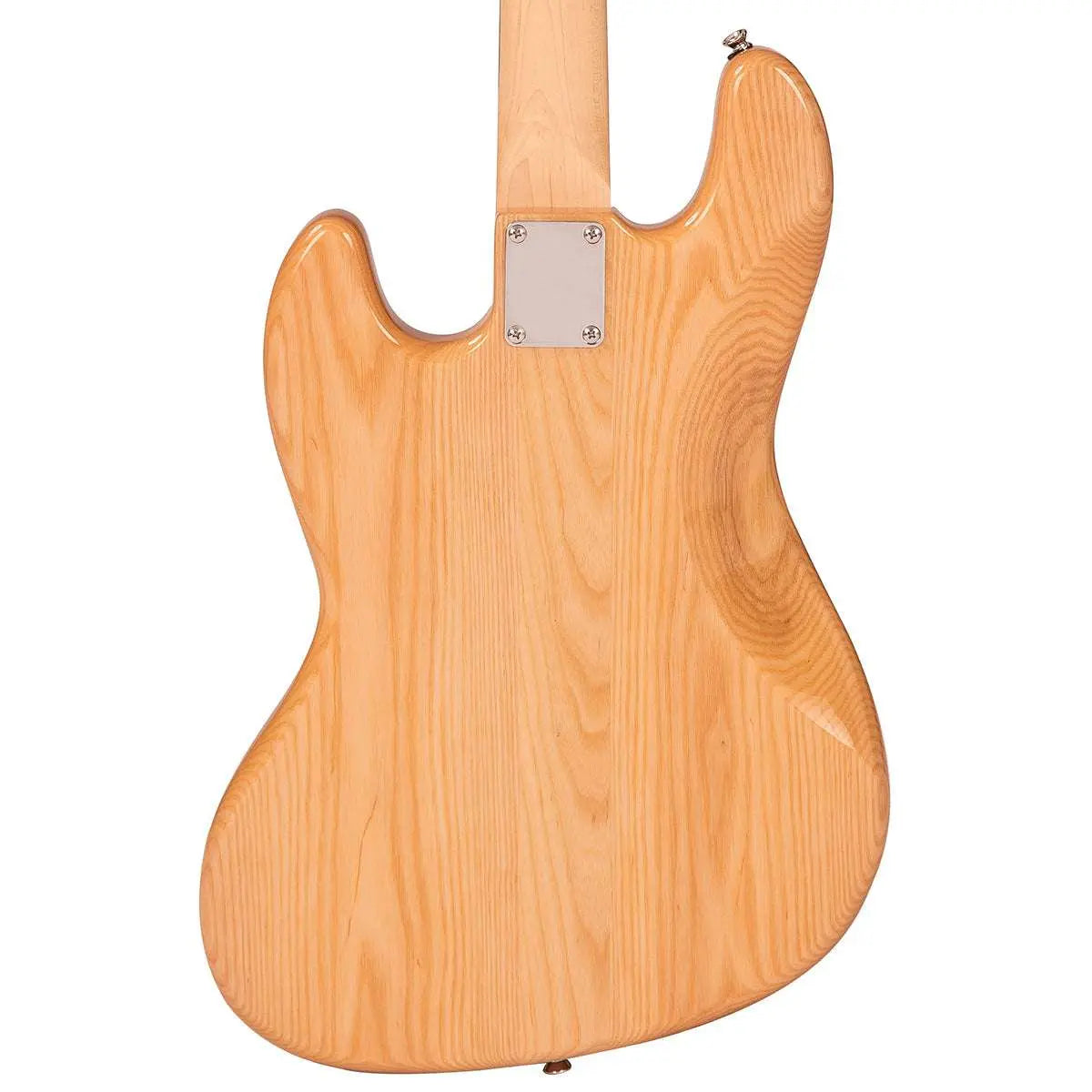 Vintage VJ74 ReIssued Maple Fingerboard Bass ~ Natural Ash - Richards Guitars Of Stratford Upon Avon