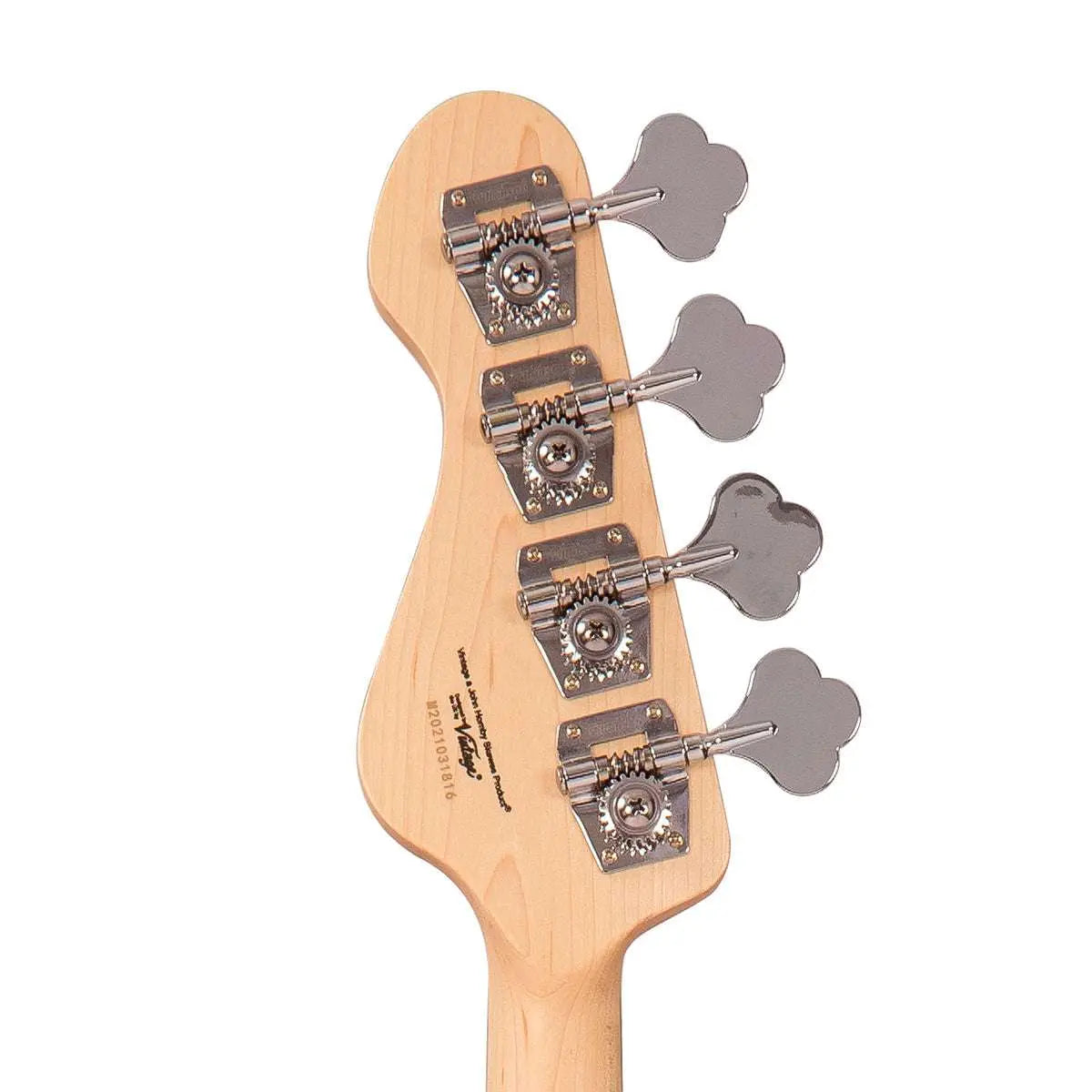 Vintage VJ74 ReIssued Maple Fingerboard Bass ~ Natural Ash - Richards Guitars Of Stratford Upon Avon