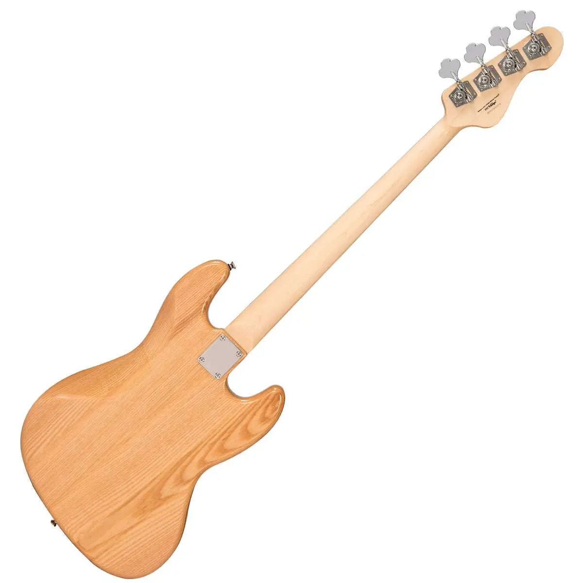 Vintage VJ74 Reissued Maple Fingerboard Bass ~ Natural Ash ~ Left Hand - Richards Guitars Of Stratford Upon Avon