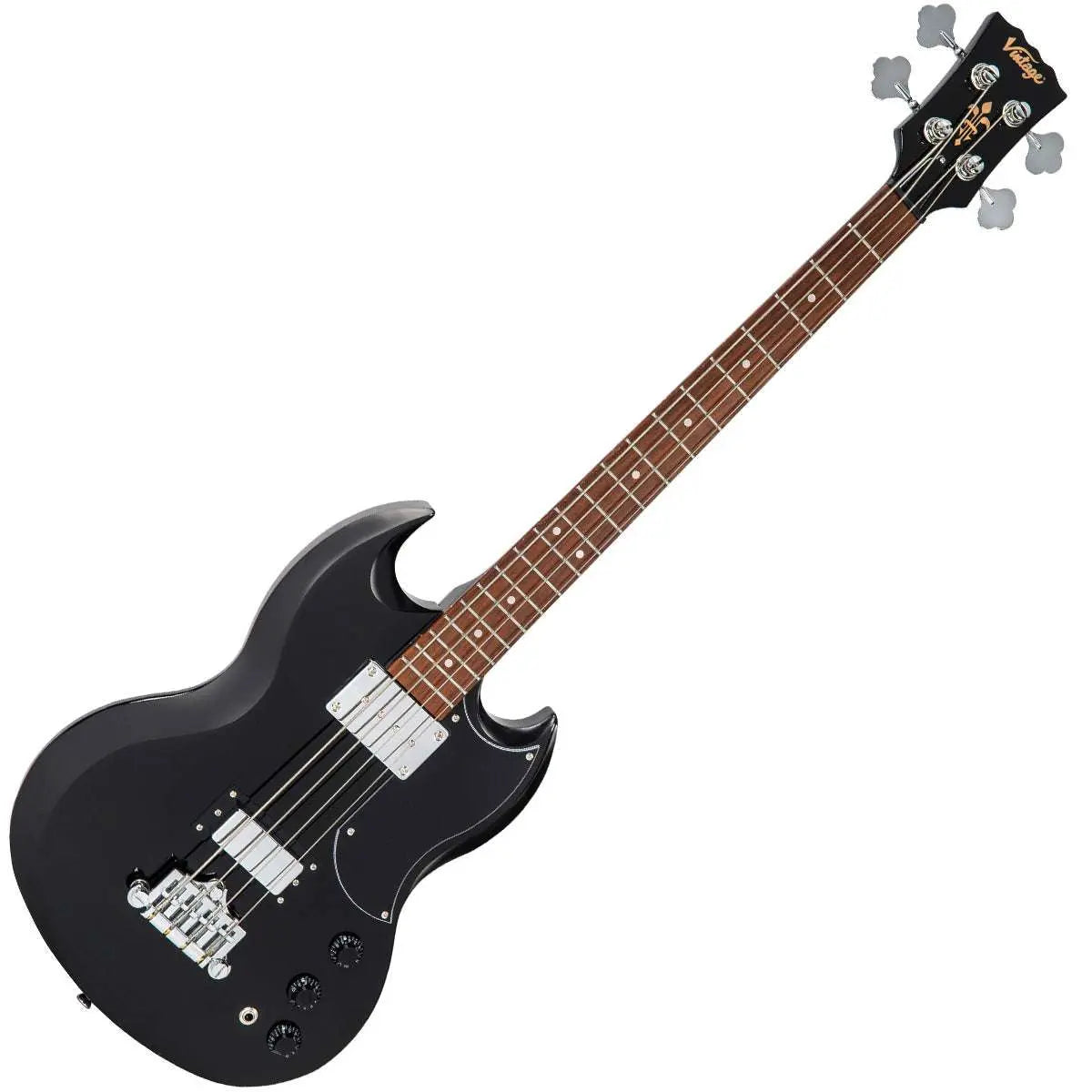 Vintage VS4 ReIssued Bass Guitar ~ Boulevard Black - Richards Guitars Of Stratford Upon Avon