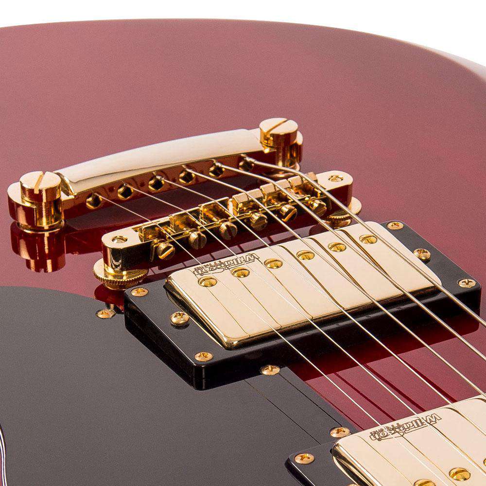 Vintage VS6 ReIssued Electric Guitar ~ Cherry Red/Gold Hardware - Richards Guitars Of Stratford Upon Avon