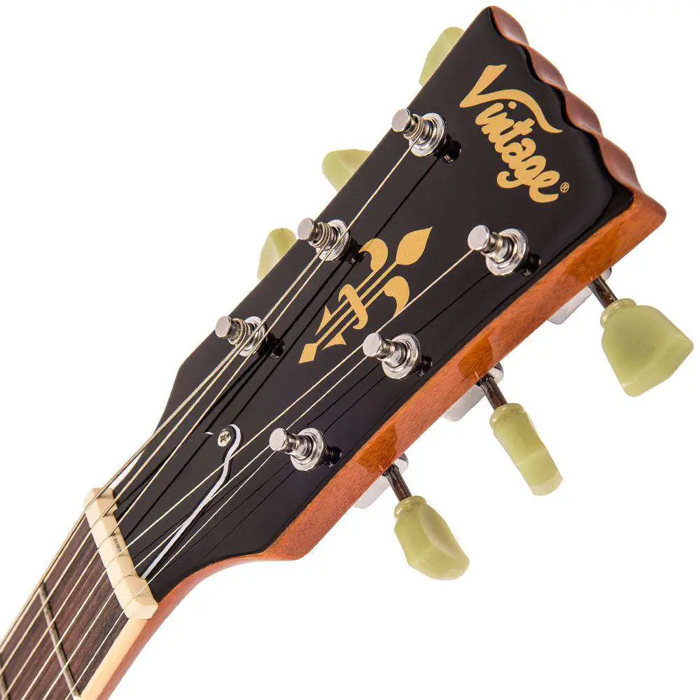 Vintage VS6 ReIssued Electric Guitar ~ Natural Mahogany - Richards Guitars Of Stratford Upon Avon