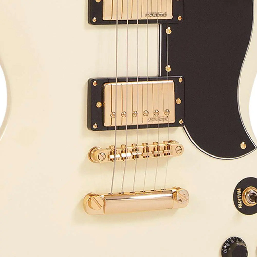 Vintage VS6 ReIssued Electric Guitar ~ Vintage White/Gold Hardware - Richards Guitars Of Stratford Upon Avon