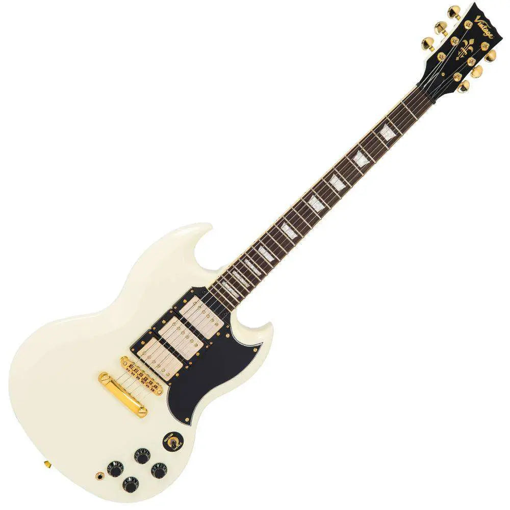 Vintage VS63 ReIssued Electric Guitar ~ Vintage White - Richards Guitars Of Stratford Upon Avon