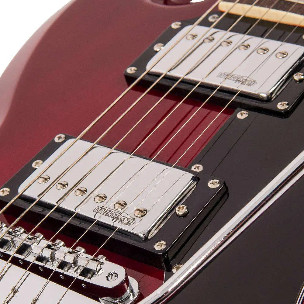 Vintage VS6V ReIssued with vintage style Vibrato ~ Cherry Red - Richards Guitars Of Stratford Upon Avon