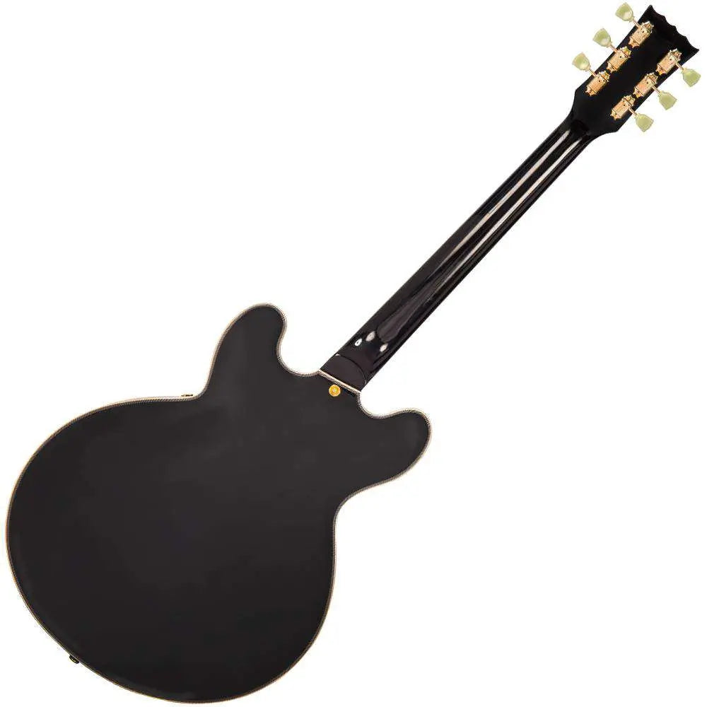 Vintage VSA500 ReIssued Semi Acoustic Guitar ~ Boulevard Black - Richards Guitars Of Stratford Upon Avon