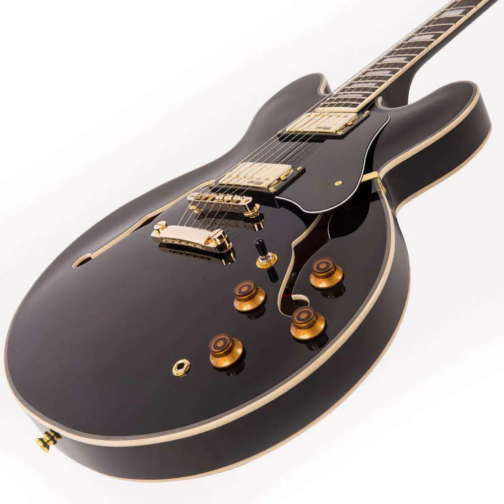 Vintage VSA500 ReIssued Semi Acoustic Guitar ~ Boulevard Black - Richards Guitars Of Stratford Upon Avon