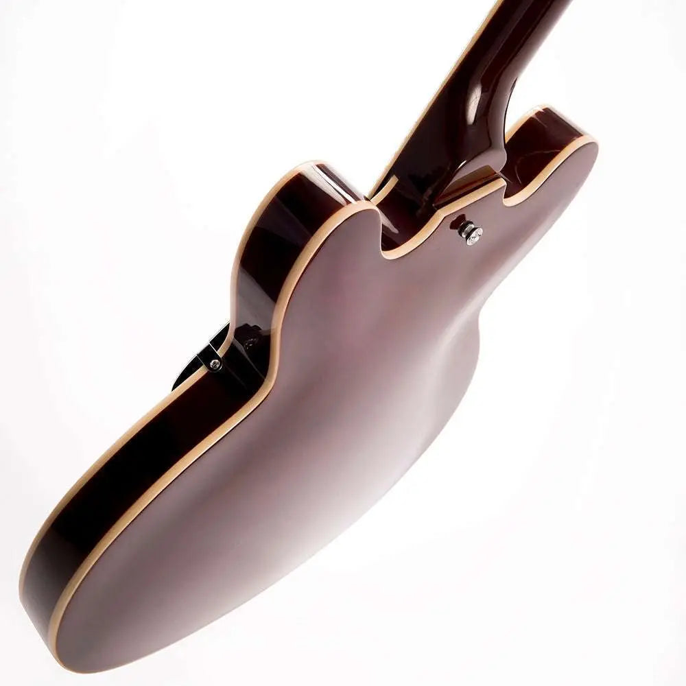 Vintage VSA500 ReIssued Semi Acoustic Guitar ~ Natural Walnut - Richards Guitars Of Stratford Upon Avon