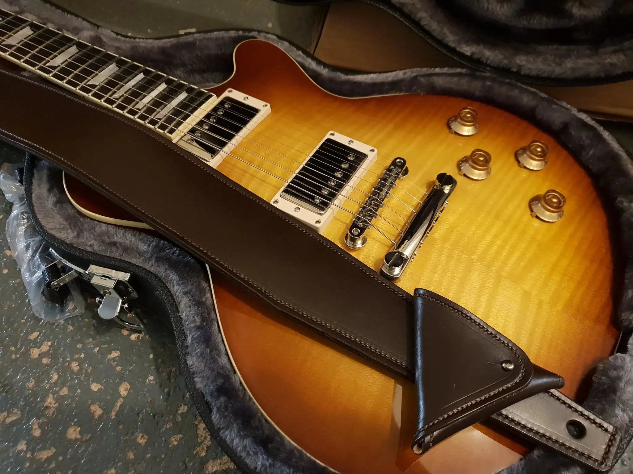 Walsall Hand Made Premium Padded Bridle Leather Guitar Strap ( Just £79 when bought with a guitar saving £40) - Richards Guitars Of Stratford Upon Avon