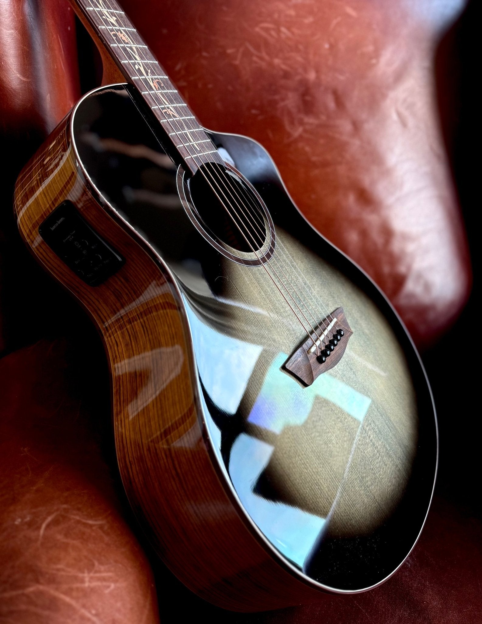 Washburn Bella Tono VITE - S9V - Gloss Charcoal Burst Electro Acoustic Guitar w' £225 Custom Pro Setup & Support Package - Richards Guitars Of Stratford Upon Avon